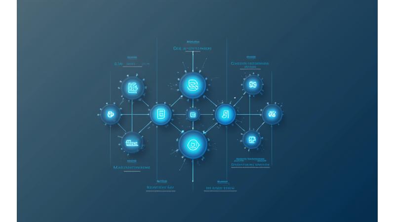 A clean, modern graphic representing private equity deal flow, potentially with small, stylized icons of companies or buildings connected by arrows, reflecting growth and acquisition. Predominantly dark blue and grey with vibrant accent blue highlights.