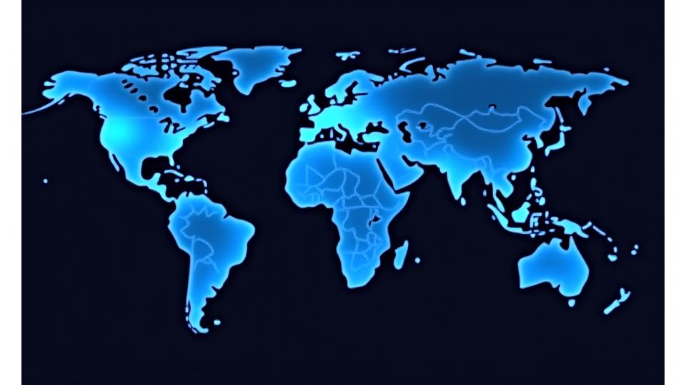 Stylized world map highlighting emerging markets regions with data overlays for each specific area.