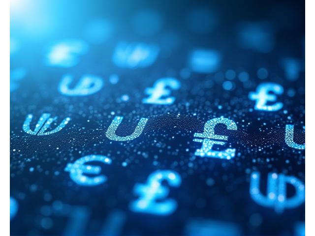 Graphs and charts representing global currency exchange rates and volatility