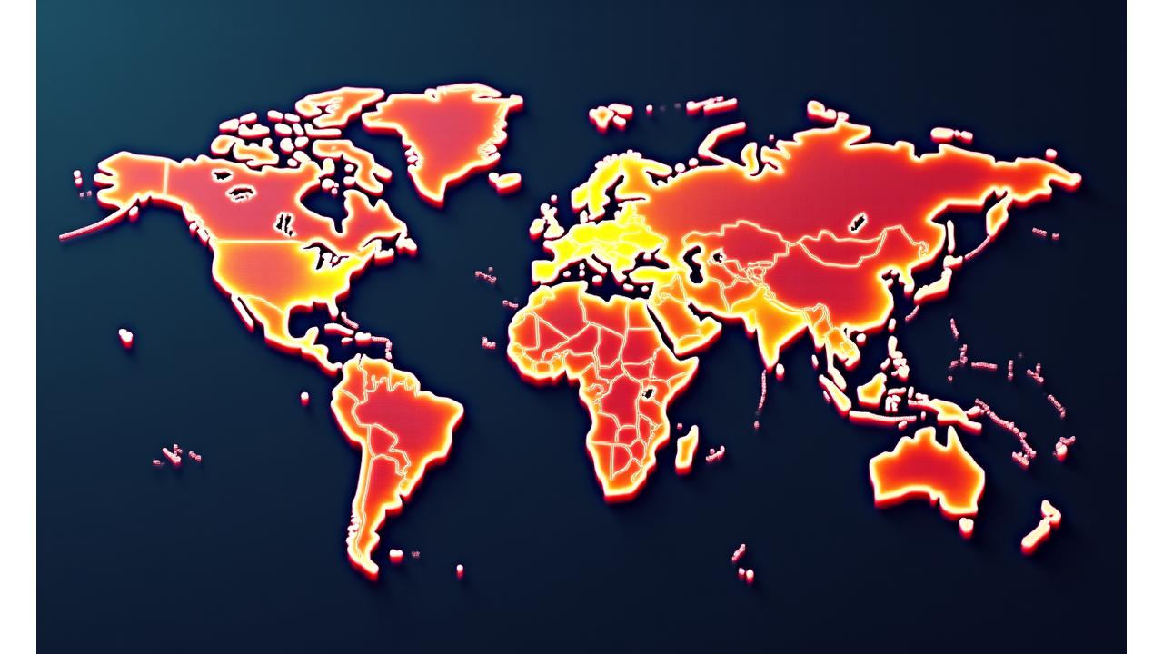 Heat map visualization of global sector performance across different regions