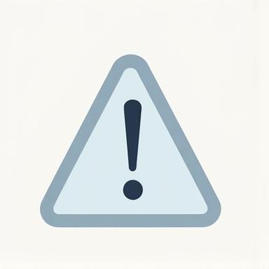 Minimalist graphic of a warning triangle with an exclamation mark, symbolizing disclaimers and caution
